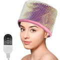 Hair Steamer Cap Portable Hair Care Hat with 10 Mode Temperature Control 110V Electric Heating Cap for Hair SPA Beauty Steamer Nourishing Hat Hair Thermal Treatment Cap (Colorful Squares)